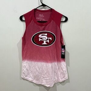 Majestic Women's Tank NFL San Francisco 49ers Medium Red Tie Dye Made In USA